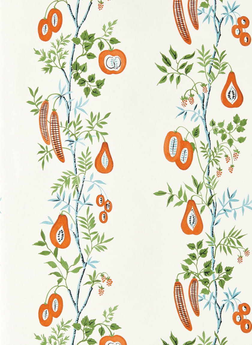 Tapete On The Vine - Tangerine/ Kelly Green