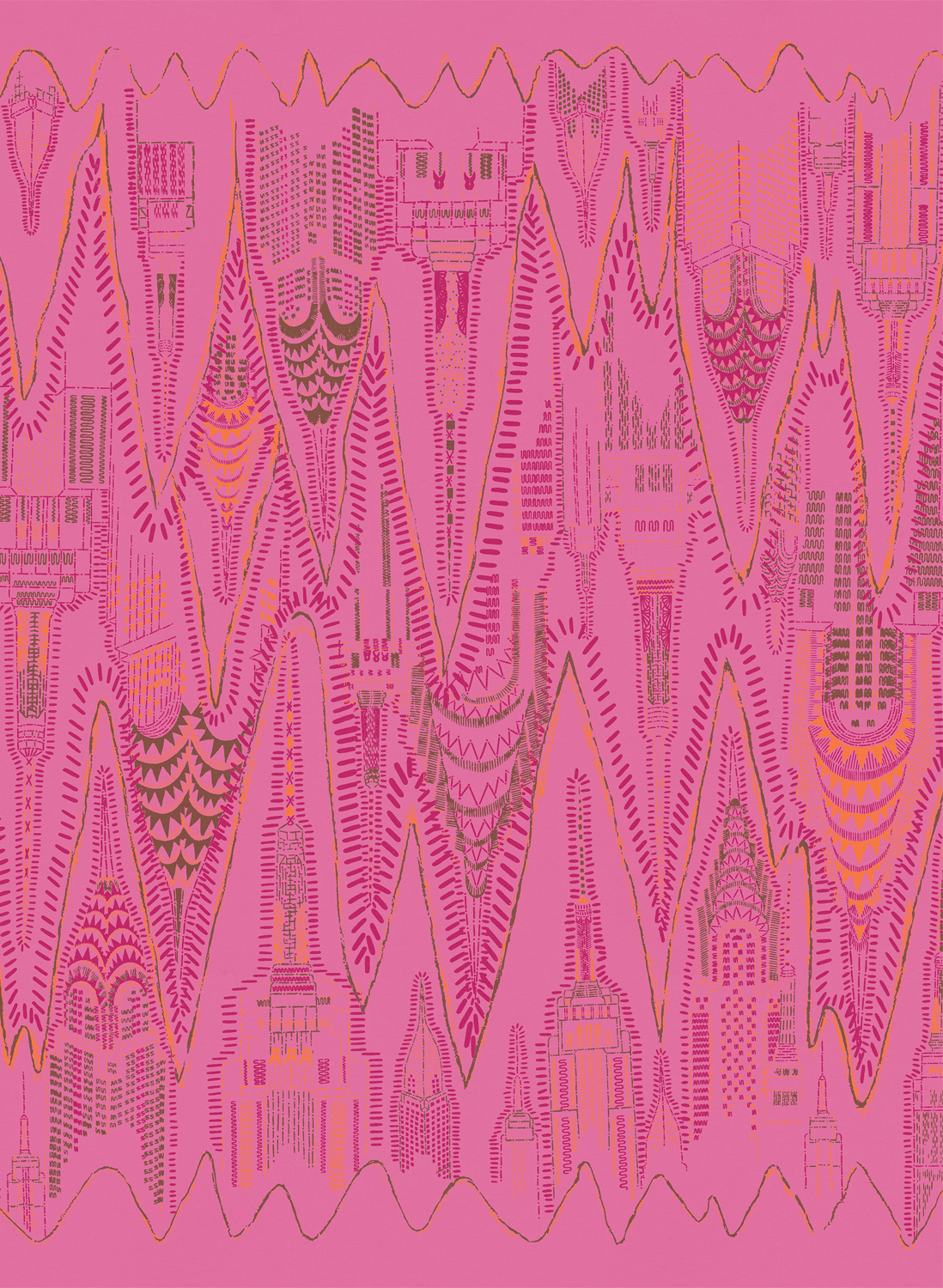 Wandbild Manhattan - Hot Pink