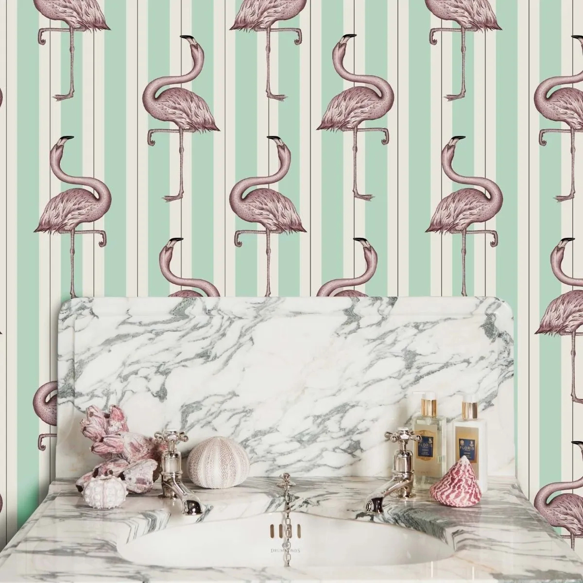 Tapete Flamboyance - Offwhite/ Macaroon Green