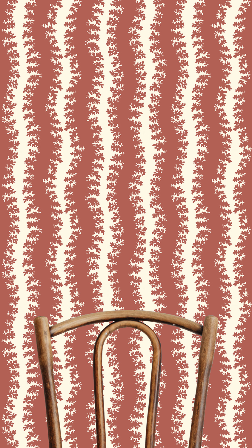 Tapete Elkhorn Stripe - Red Toppings/ Clarke White