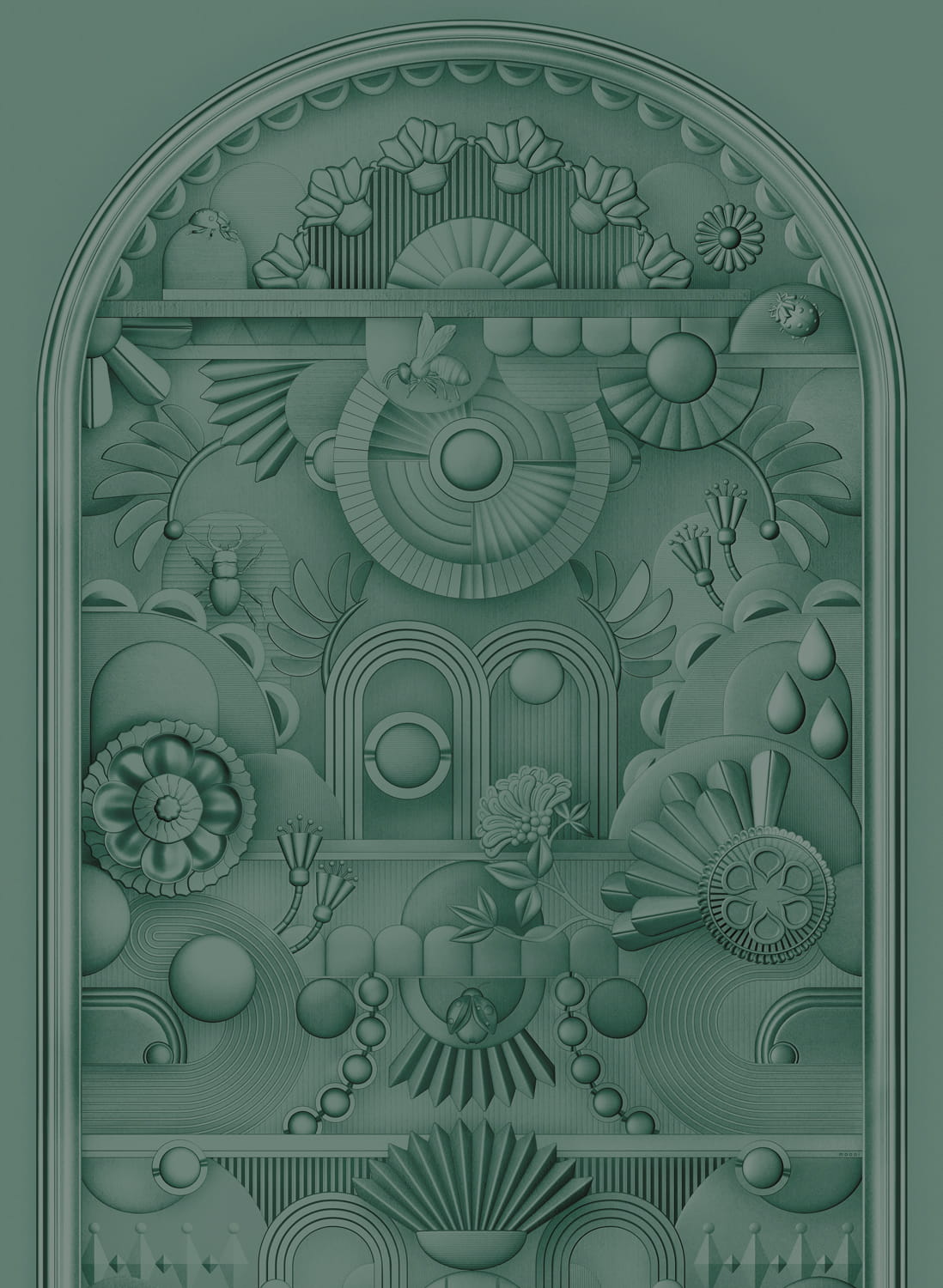 Wandbild Greenhouse Gathering Arch - Forest Green