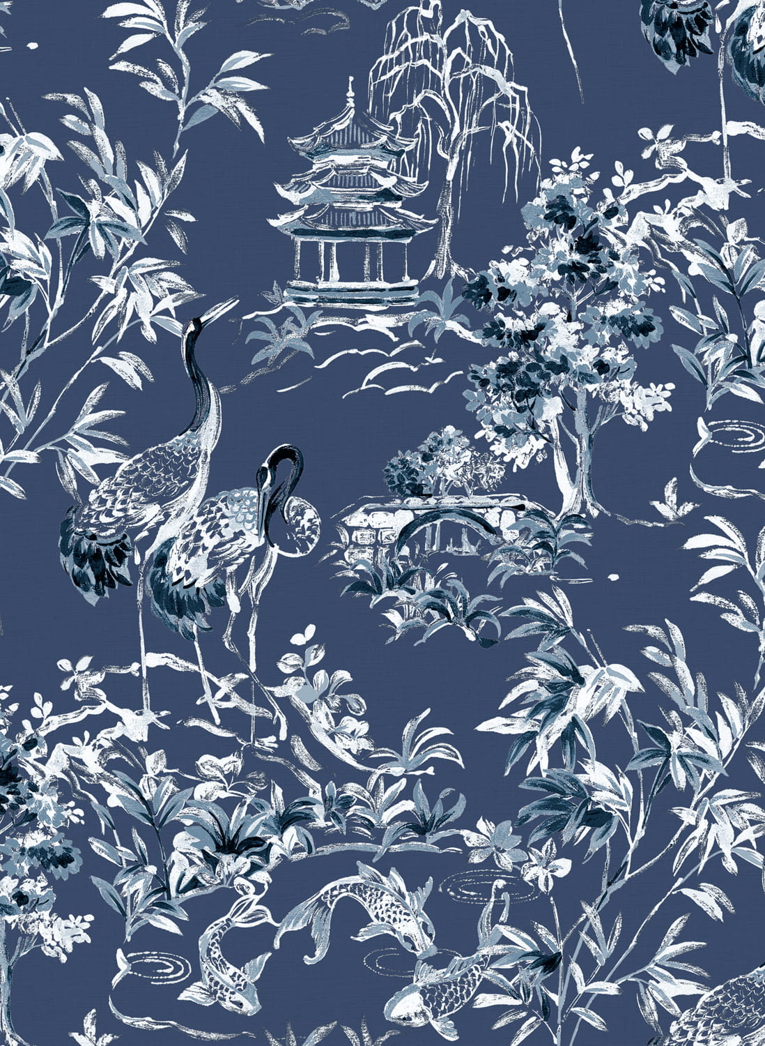 Tapete Ming Pagoda - Navy