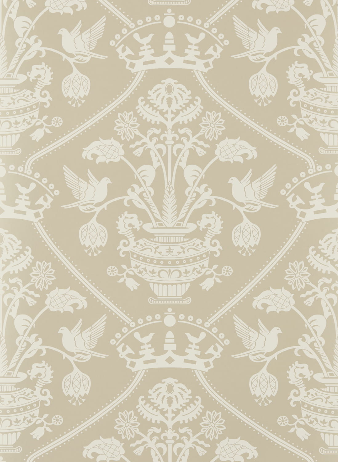 Tapete Highgrove Damask - Gritstone