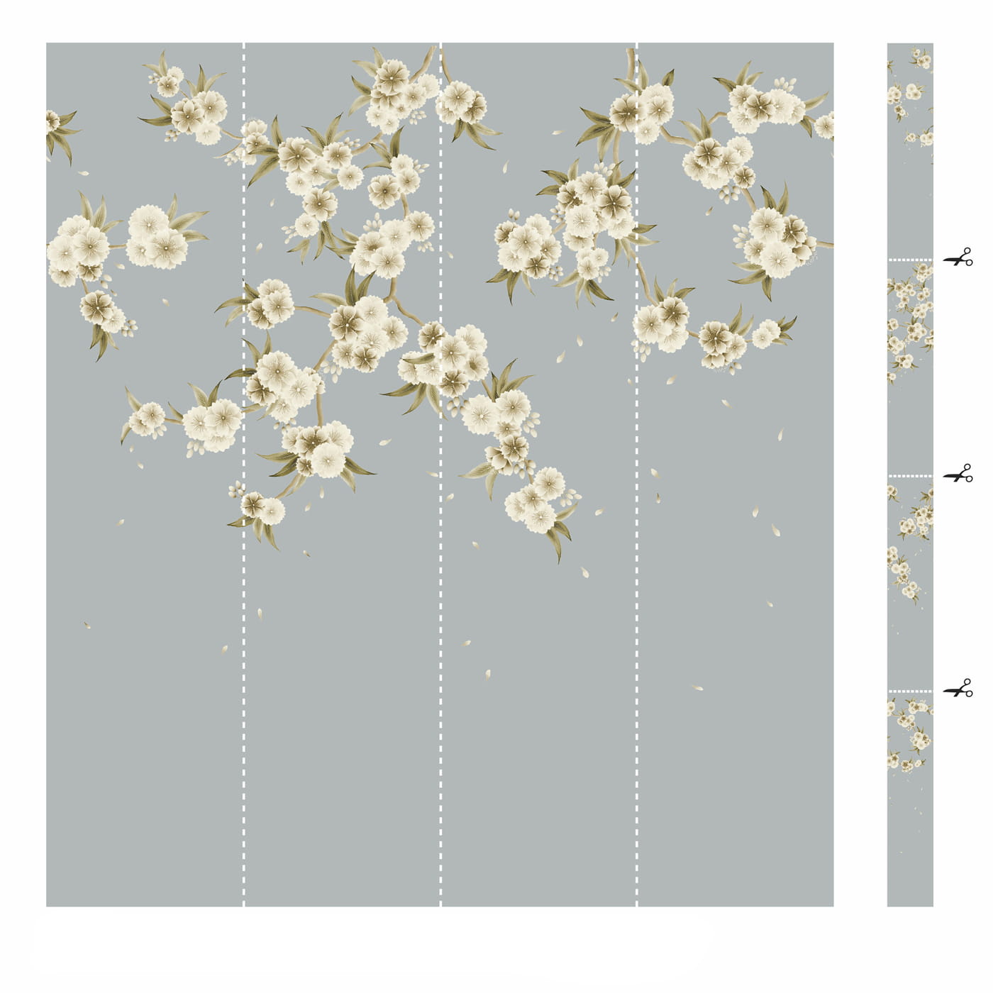 Wandbild Rosa - Feather Grey/ Paper Lantern/ Oyster