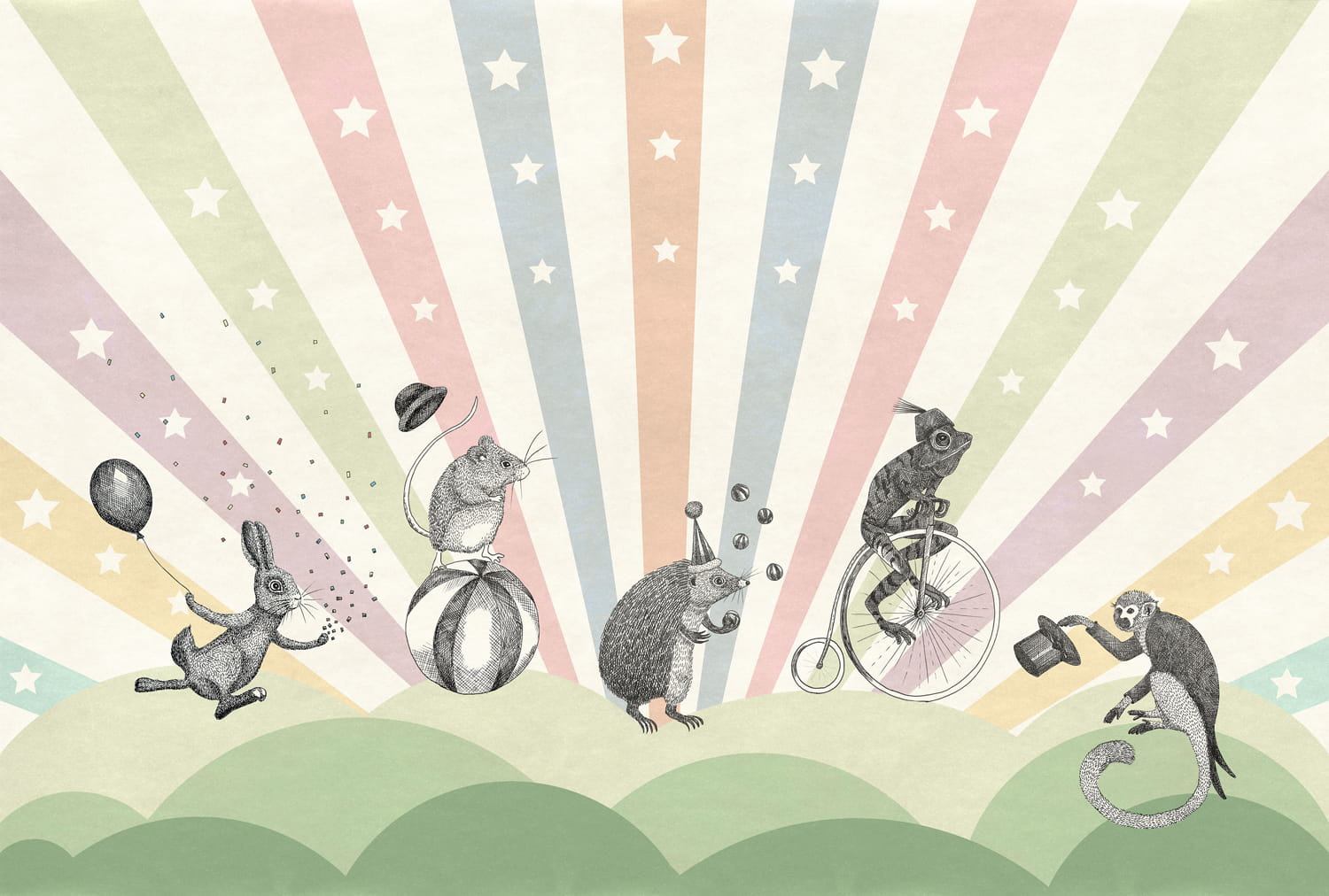 Wandbild Circus - Pastel