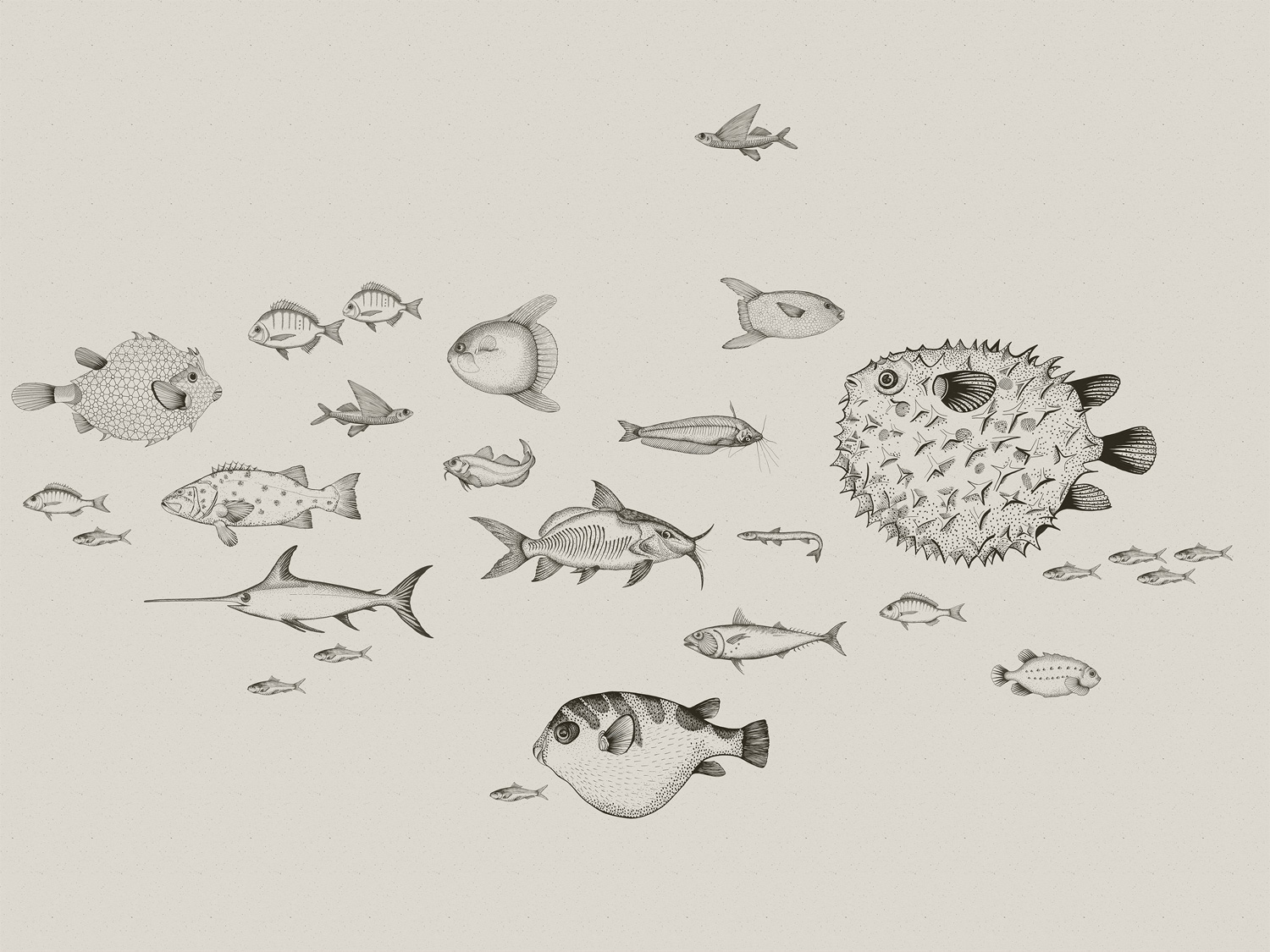 Wandbild Sea Current - Ink