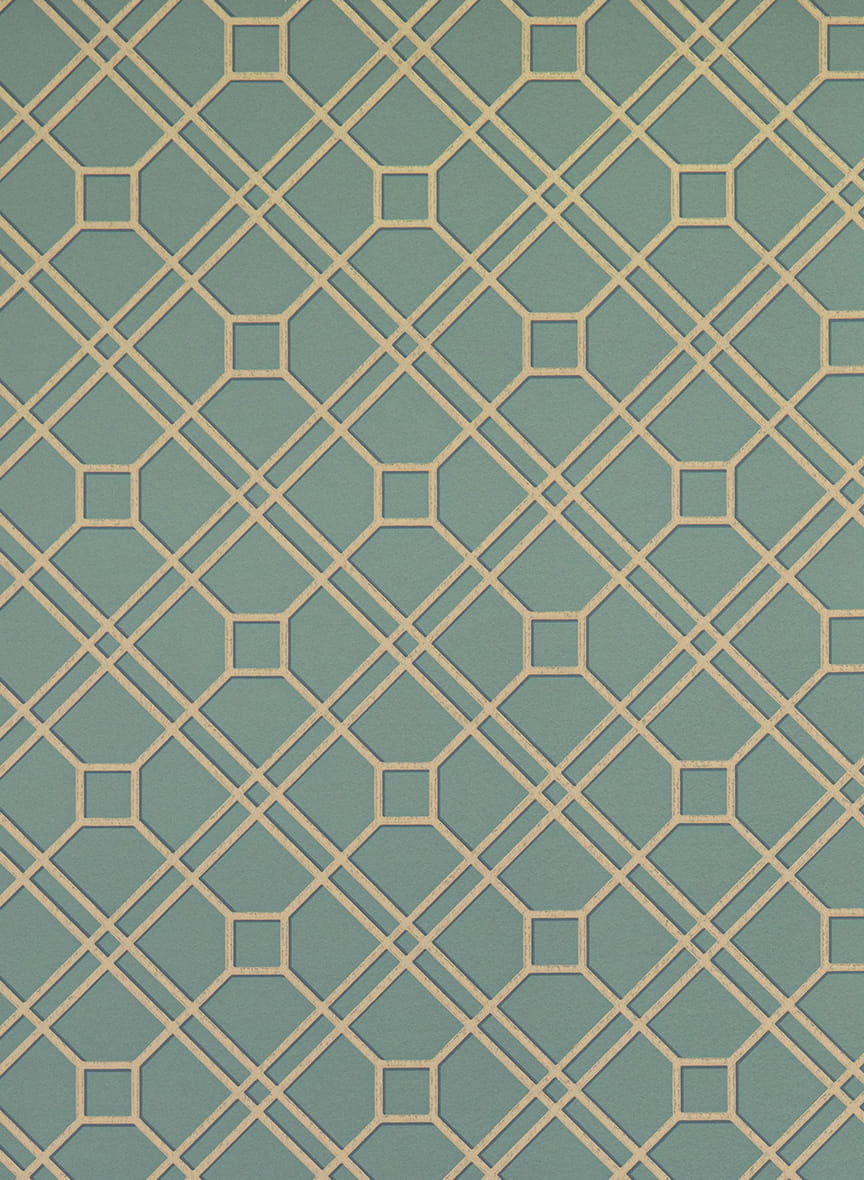 Tapete Langdale Trellis - Teal/ Bronze