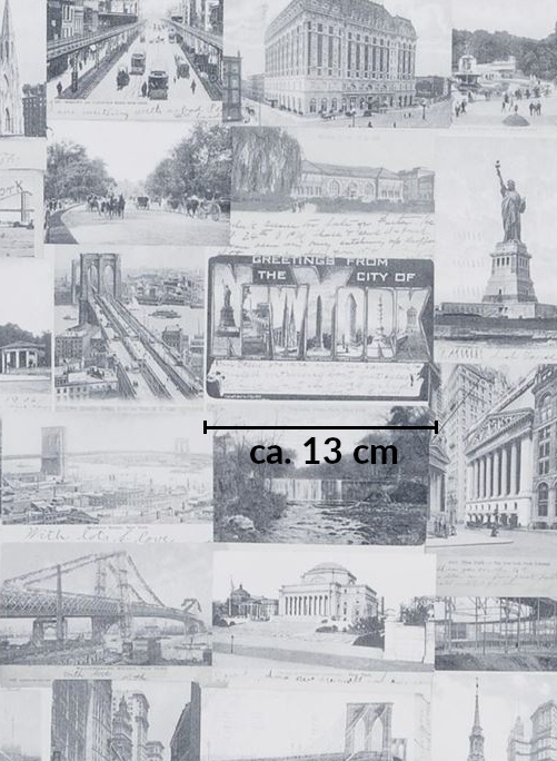 Tapete New York Postcard - Light Grey