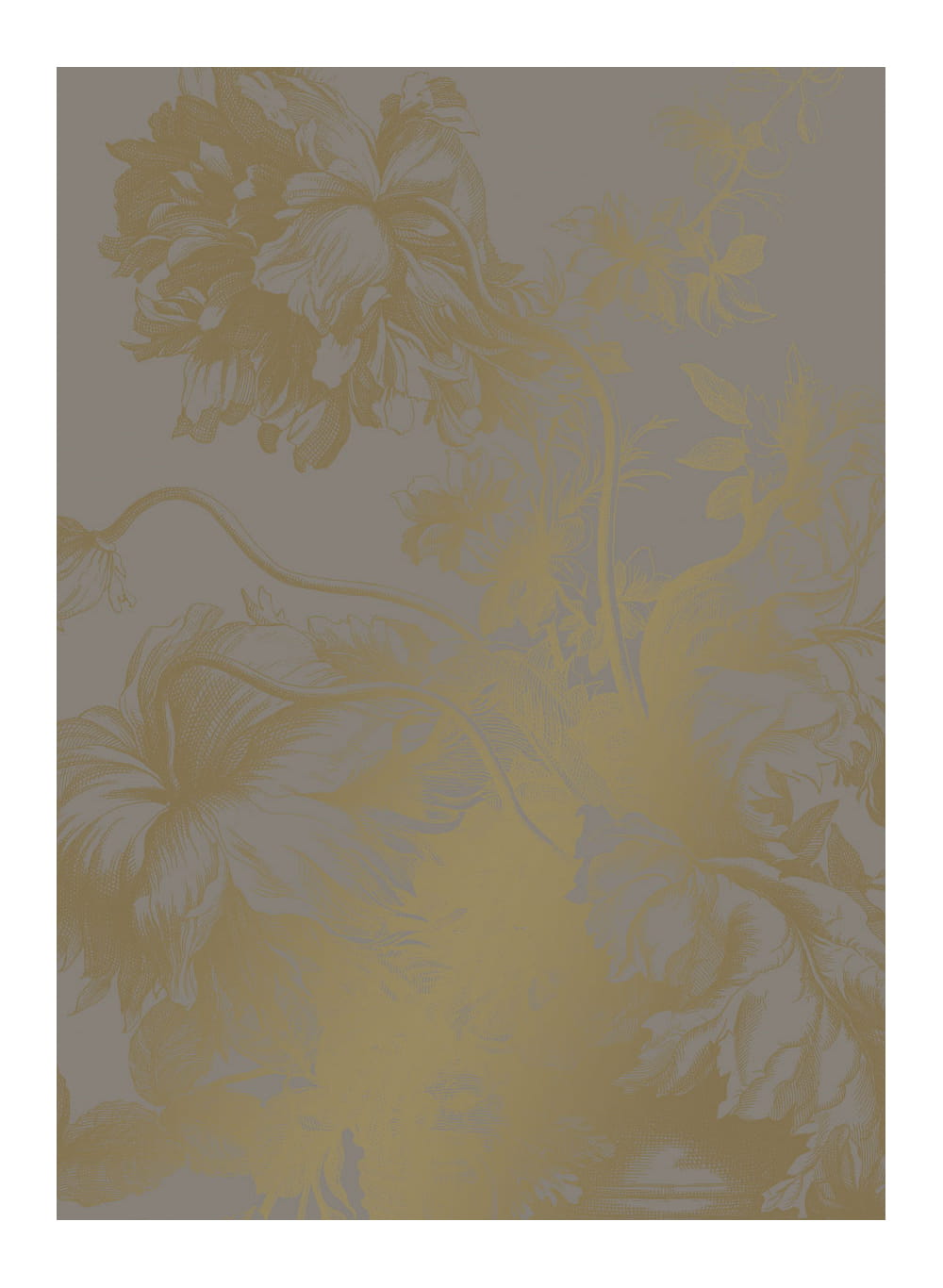 Wandbild Engraved Flowers Gold 7 - M