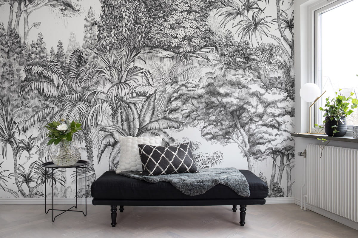 Wandbild Secret Garden - Black/ White