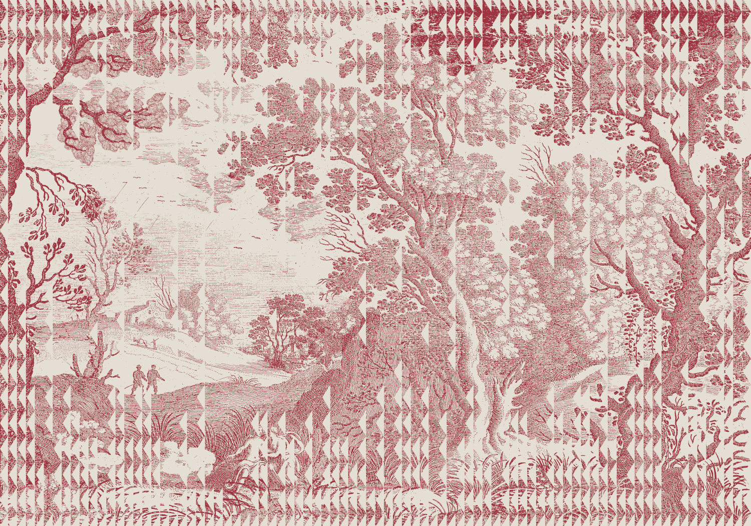 Wandbild Patch Landscape - Red