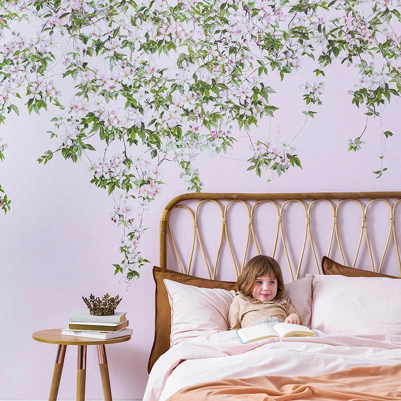 Wandbild Clematis - Pink