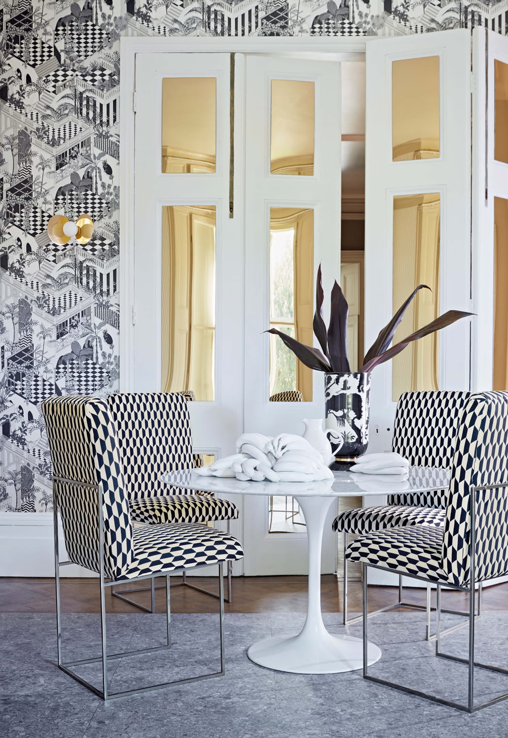 Stoff Tile Jacquard - Black/ White