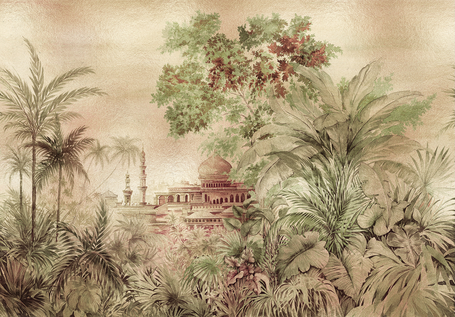 Wandbild Taj Majal Metallics - Gold