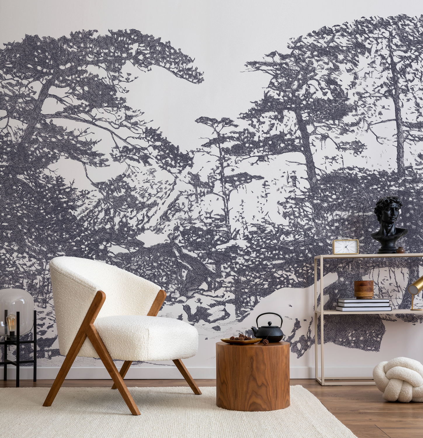 Wandbild Ginkesai - Cobalt