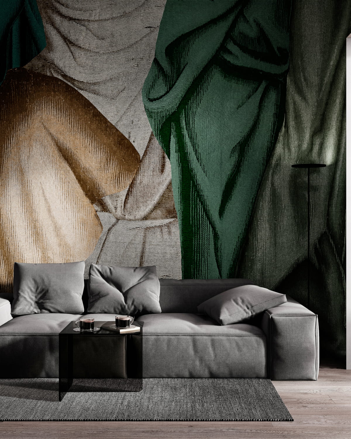Wandbild Drapery - Emerald
