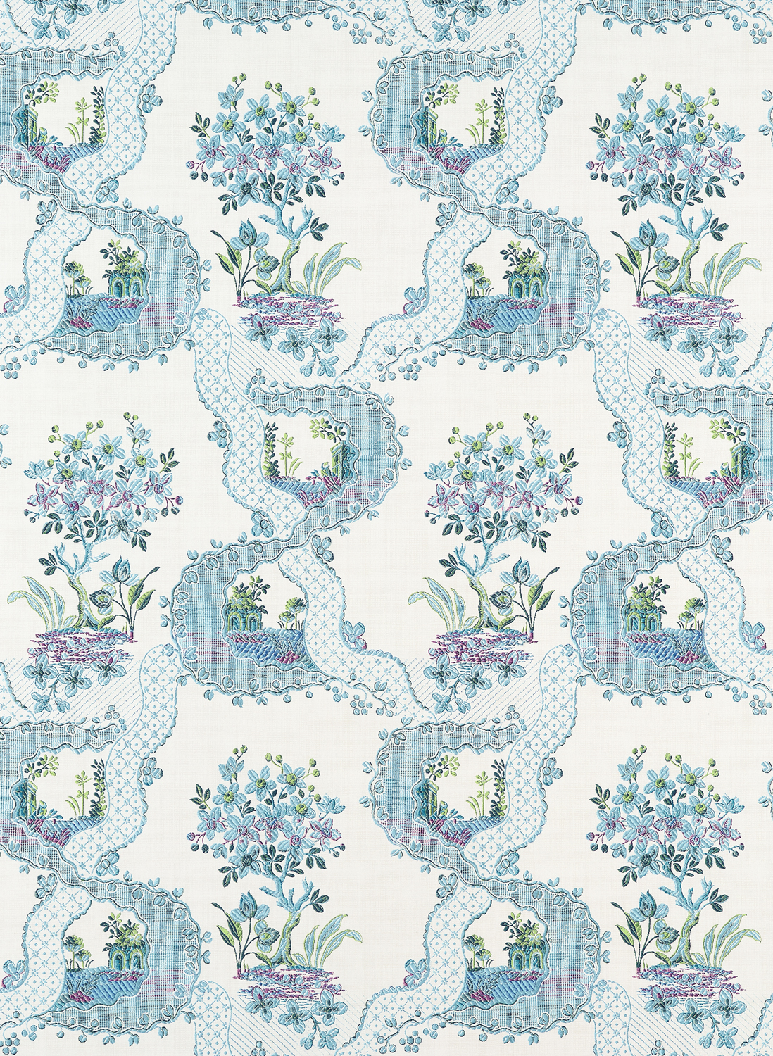 Tapete Antoinette - Blue and Plum