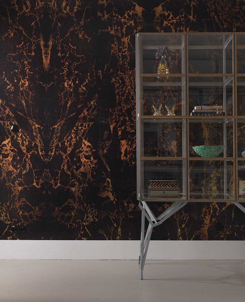 Carta da parati NLXL Black Metallic Marble - Original