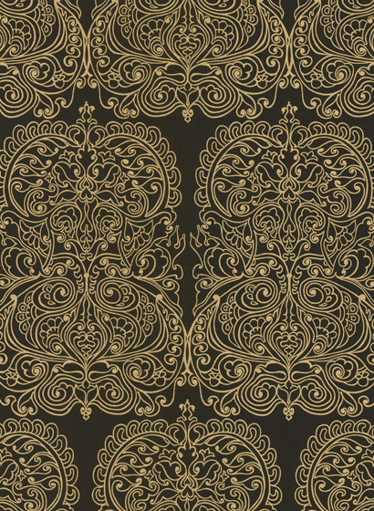 Tapete Alpana - Metallic Gold on Black