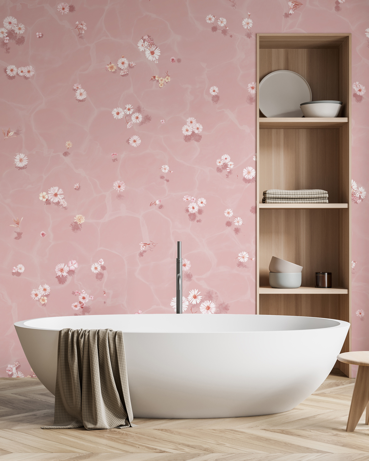 Tapete Floral Bath - Blush