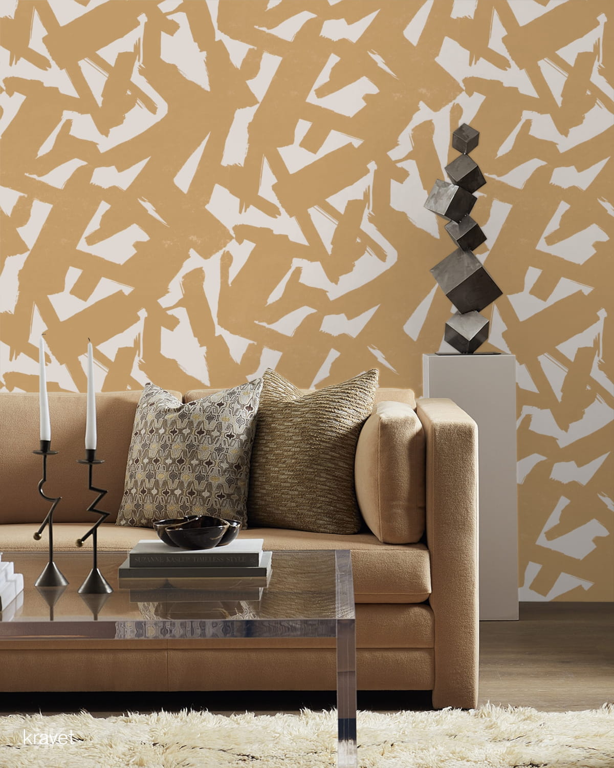 Tapete Bold Lines - Camel