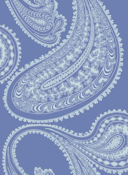 Tapete Rajapur Flock - Hyacinth & White