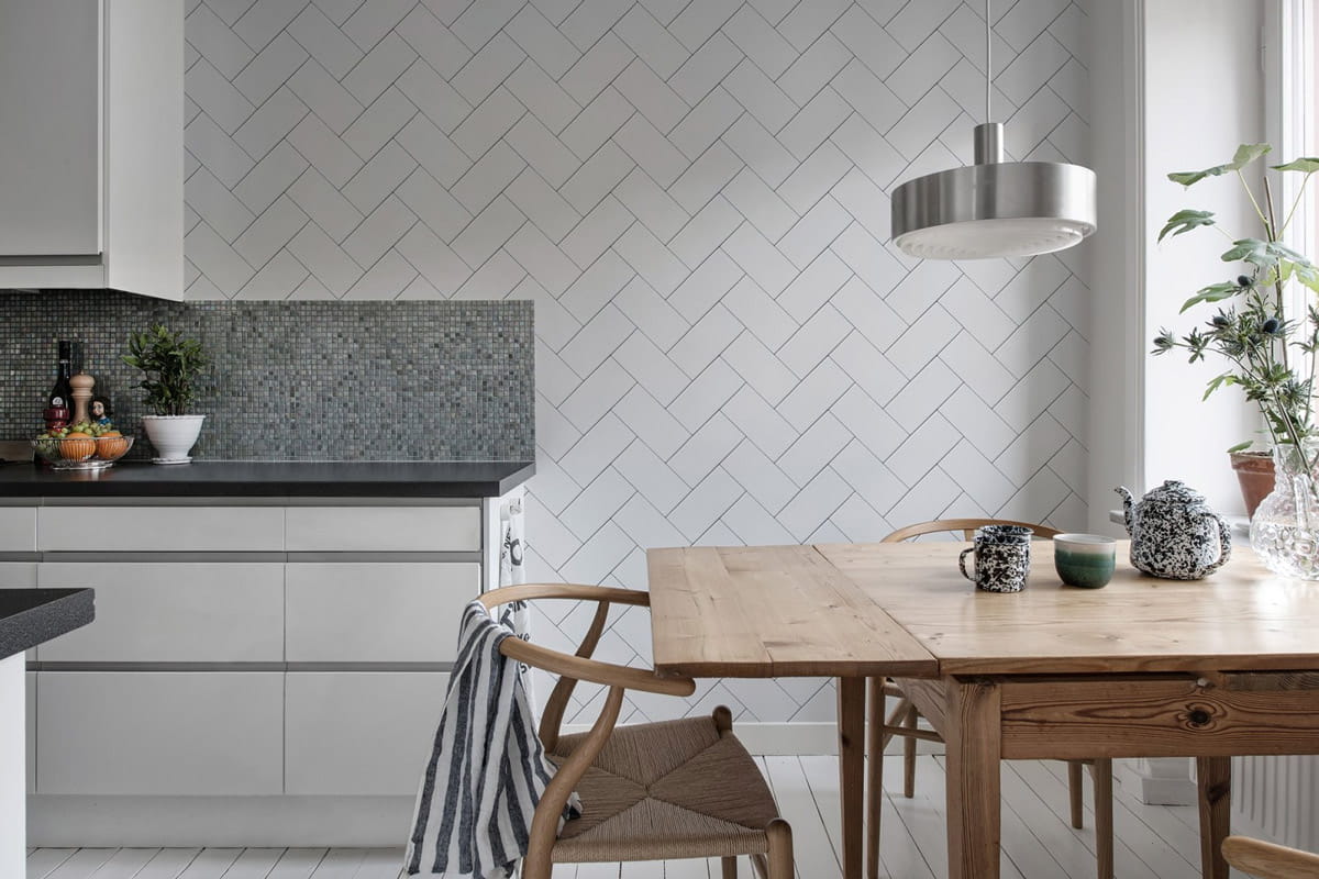 Wandbild Fishbone Tiles
