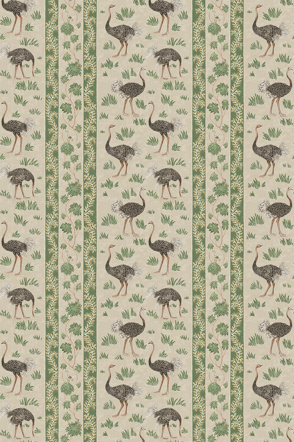 Tapete Ostrich Stripe - Khaki and Green