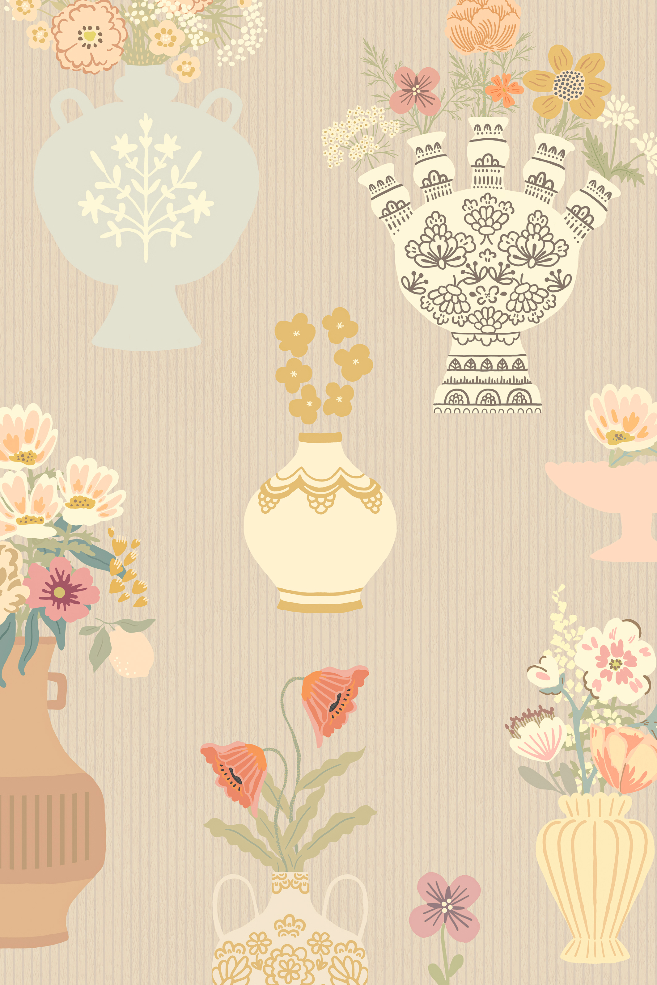 Tapete Floral Daiquiri XL - Misty Gray