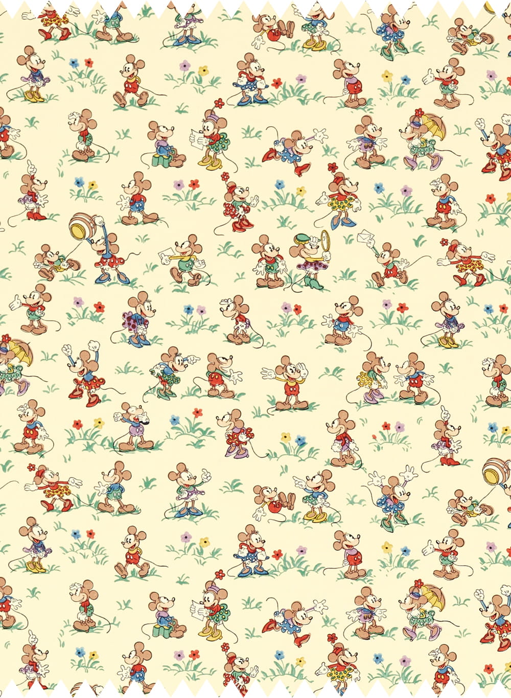 Stoff Mickey and Minnie - Rhubarb and Custard