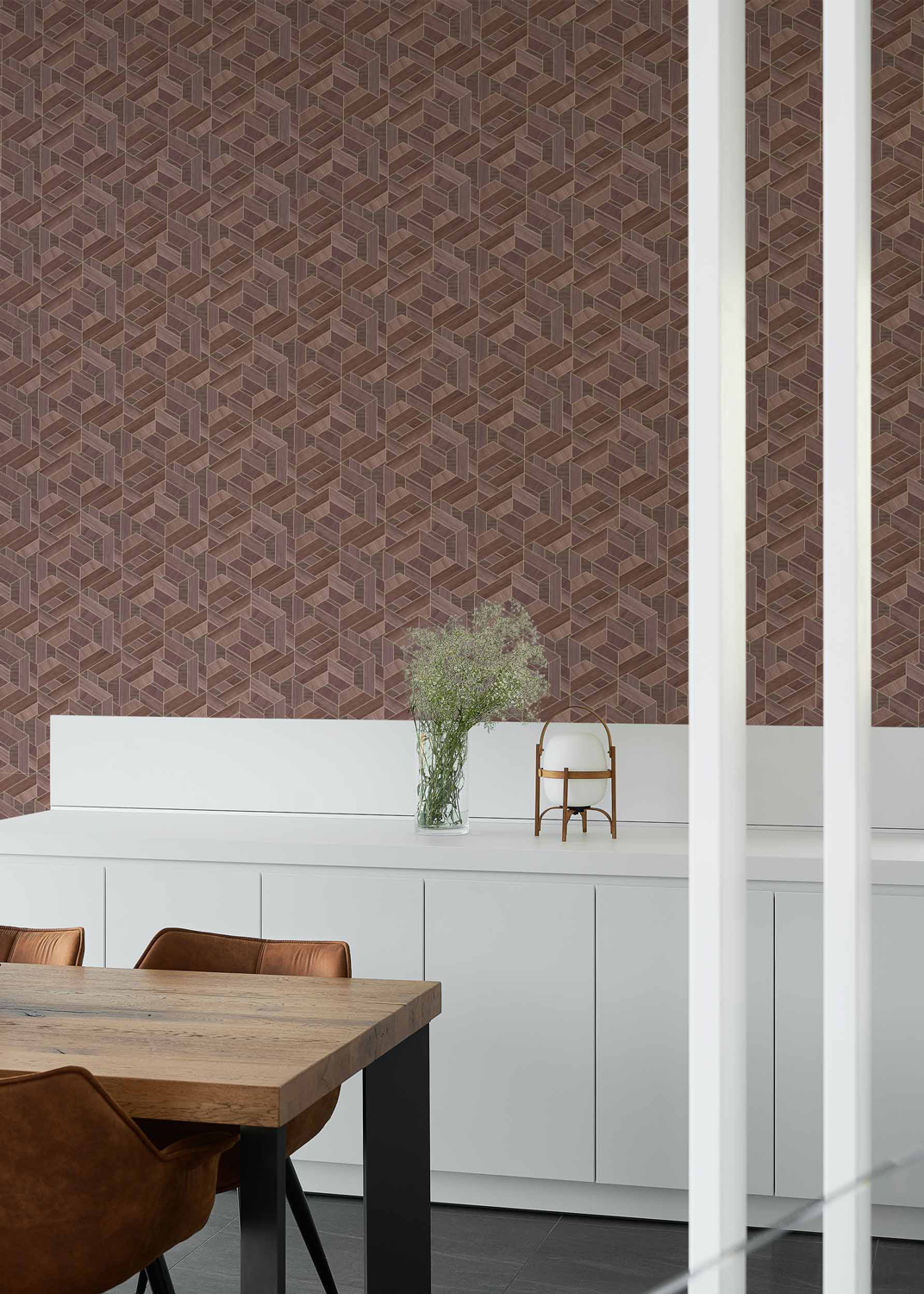 Tapete Hexagon - Bordeaux