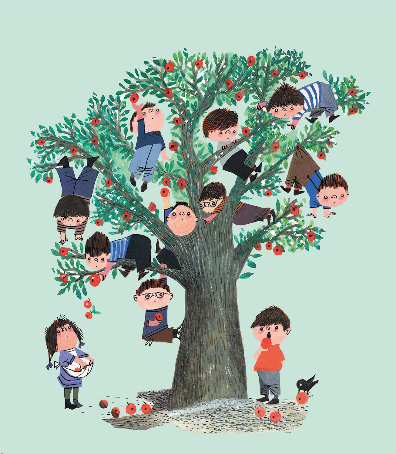 Carta da parati panoramica Apple Tree - Multicolor – 2.435m Breite