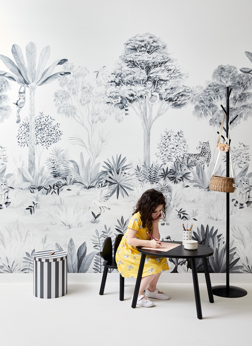 Wandbild Jungle - Grey