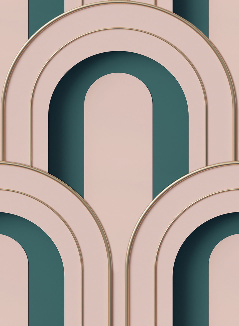 Tapete Arch Deco Bijou - Rebel Pink