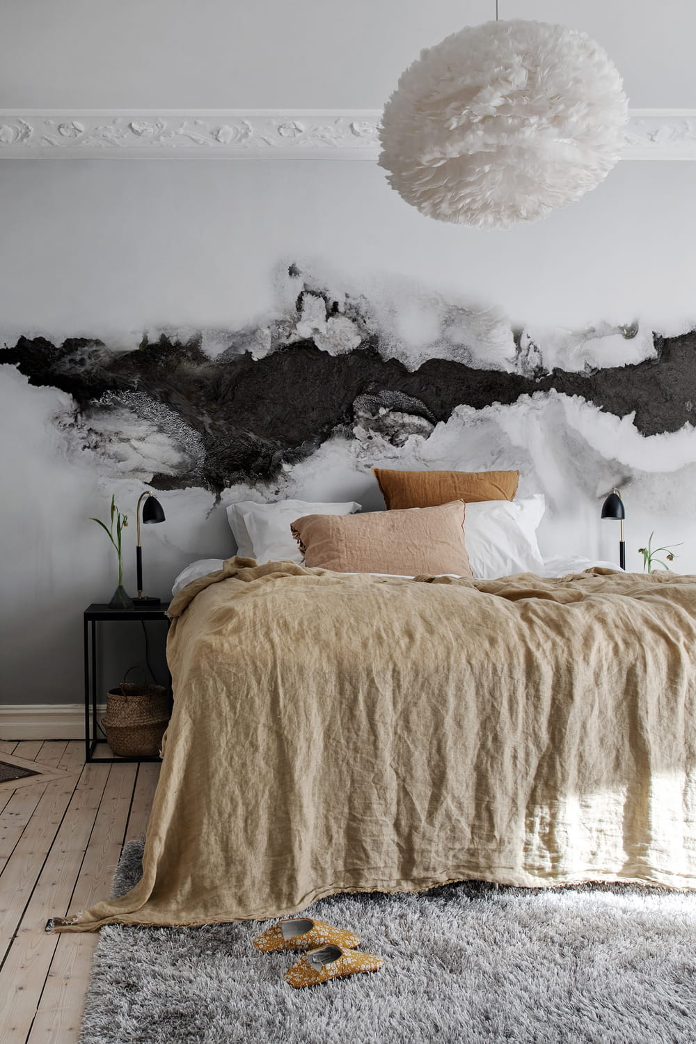Wandbild River - Graphite