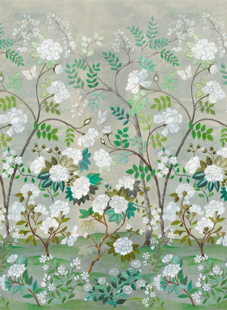 Wandbild Fleur Orientale - Celadon