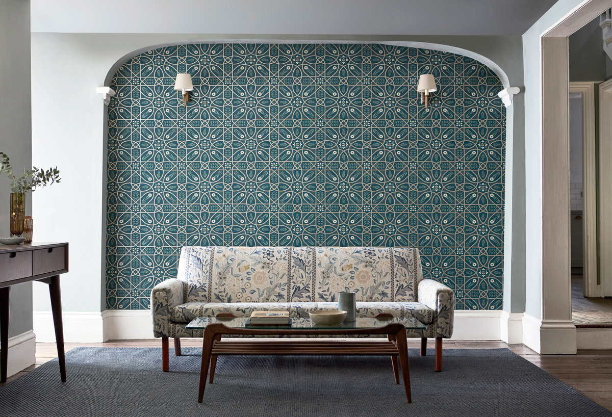 Tapete Brophy Trellis - Deep Teal