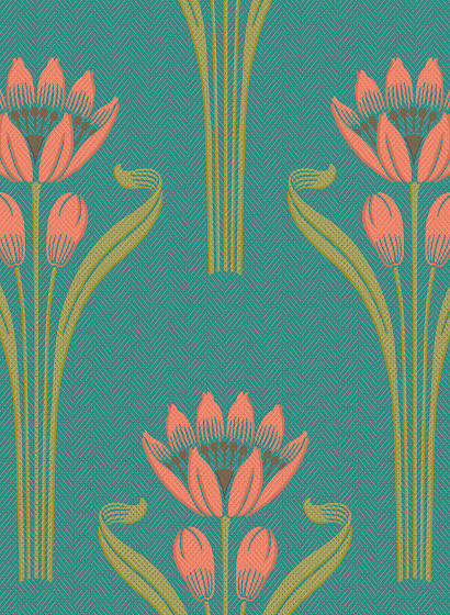 Tapete Tulipes - Aqua