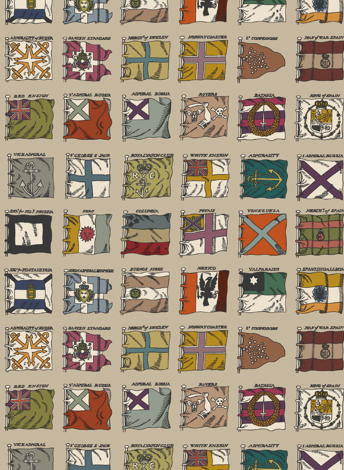 Tapete Naval Ensigns - Red/ Plum