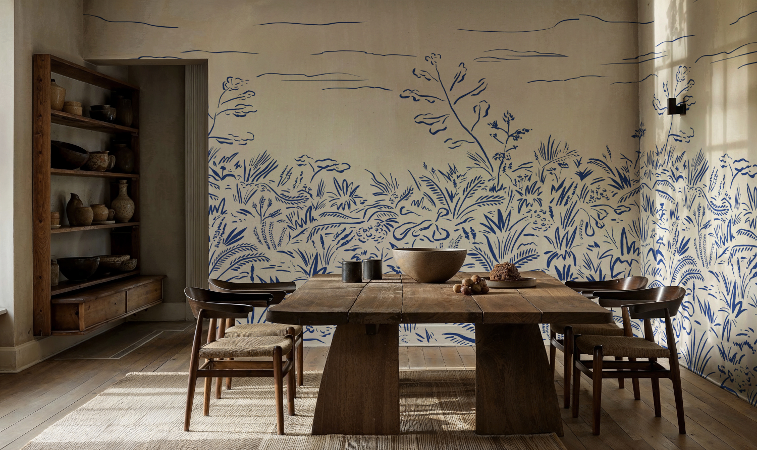 Wandbild Floral Cave - Blue
