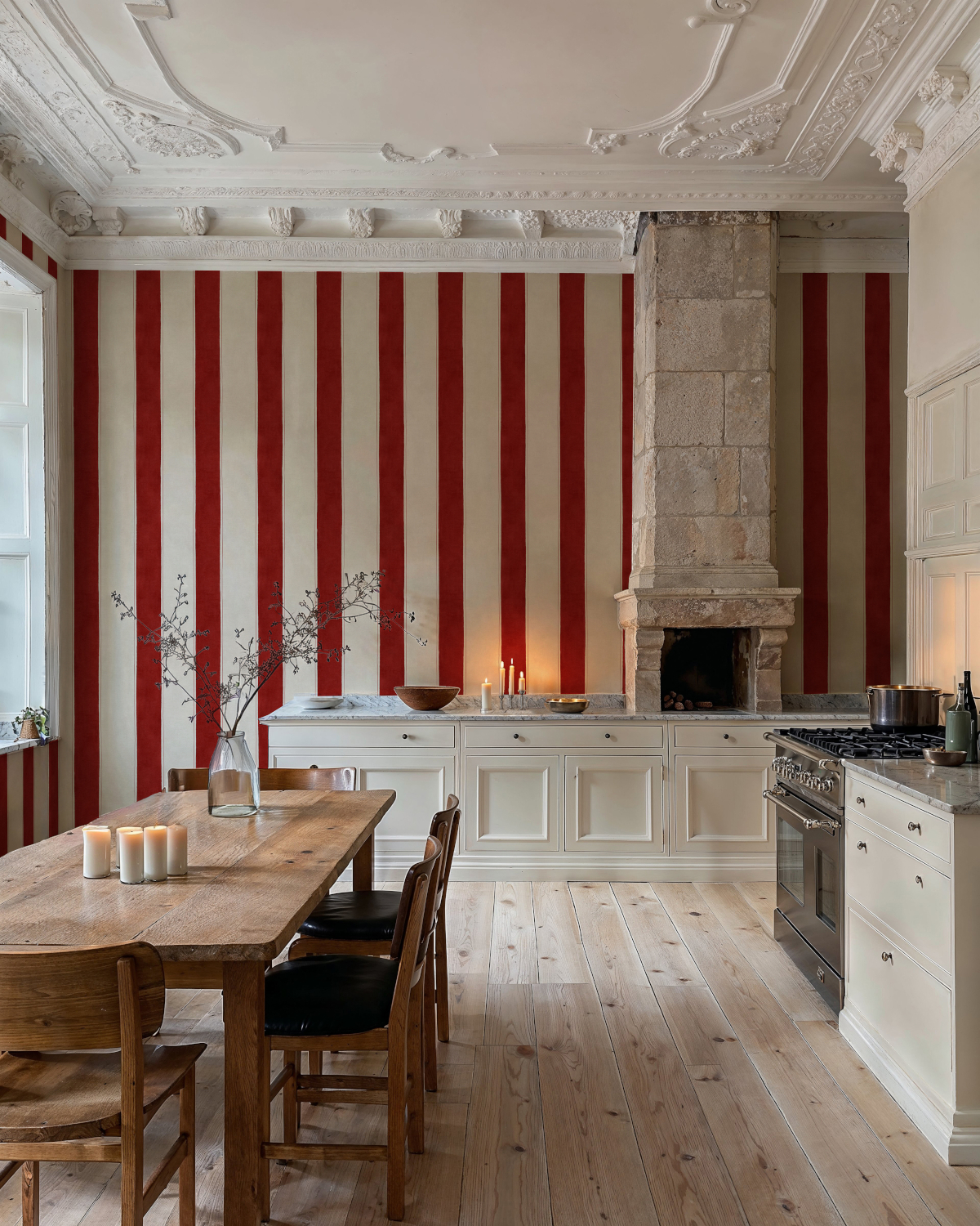Tapete Florentine Stripe - Vermilion