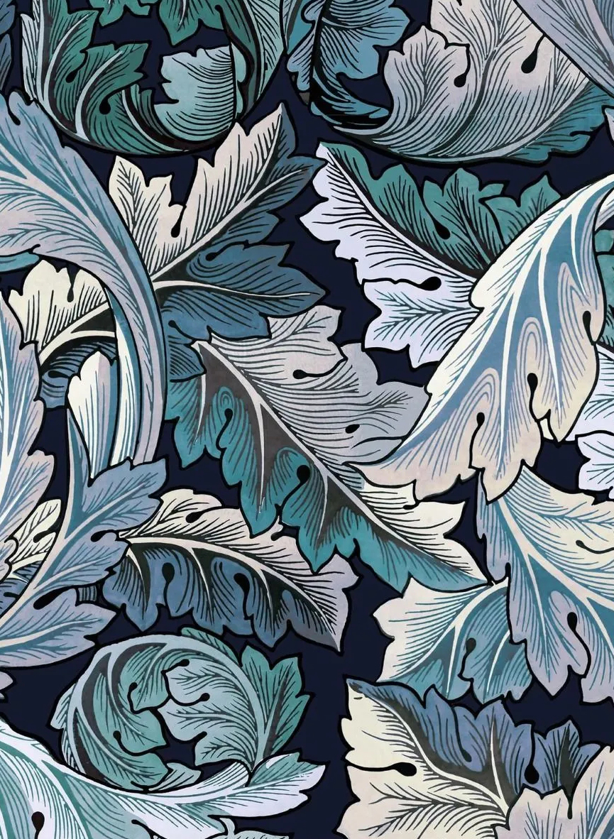 Papier peint Acanthus - Aegean Blue/ Midnight