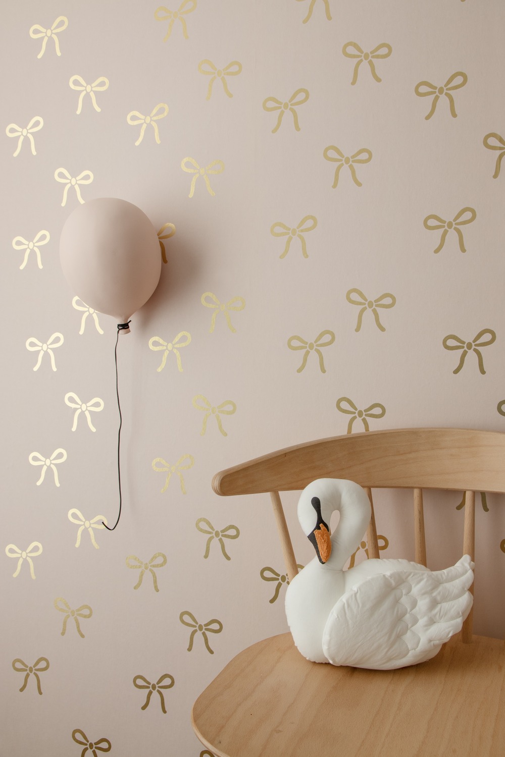 Tapete Bows/ Strikjes - Powder Pink & Matte Gold