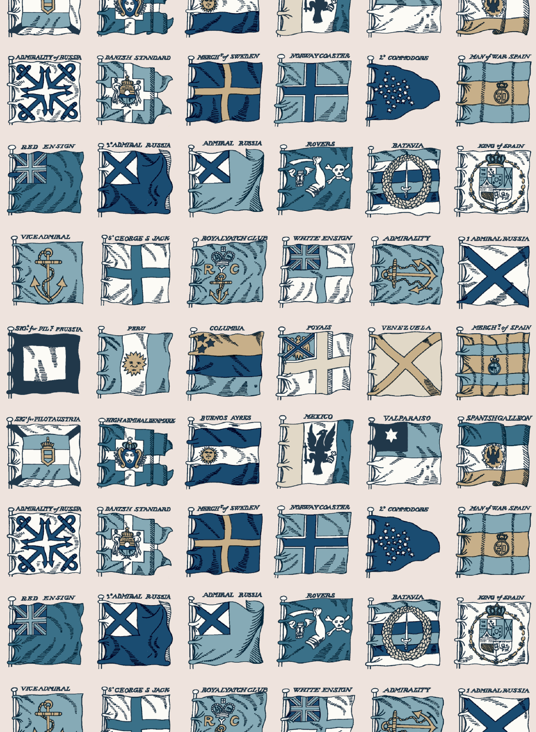 Tapete Naval Ensigns - Blue