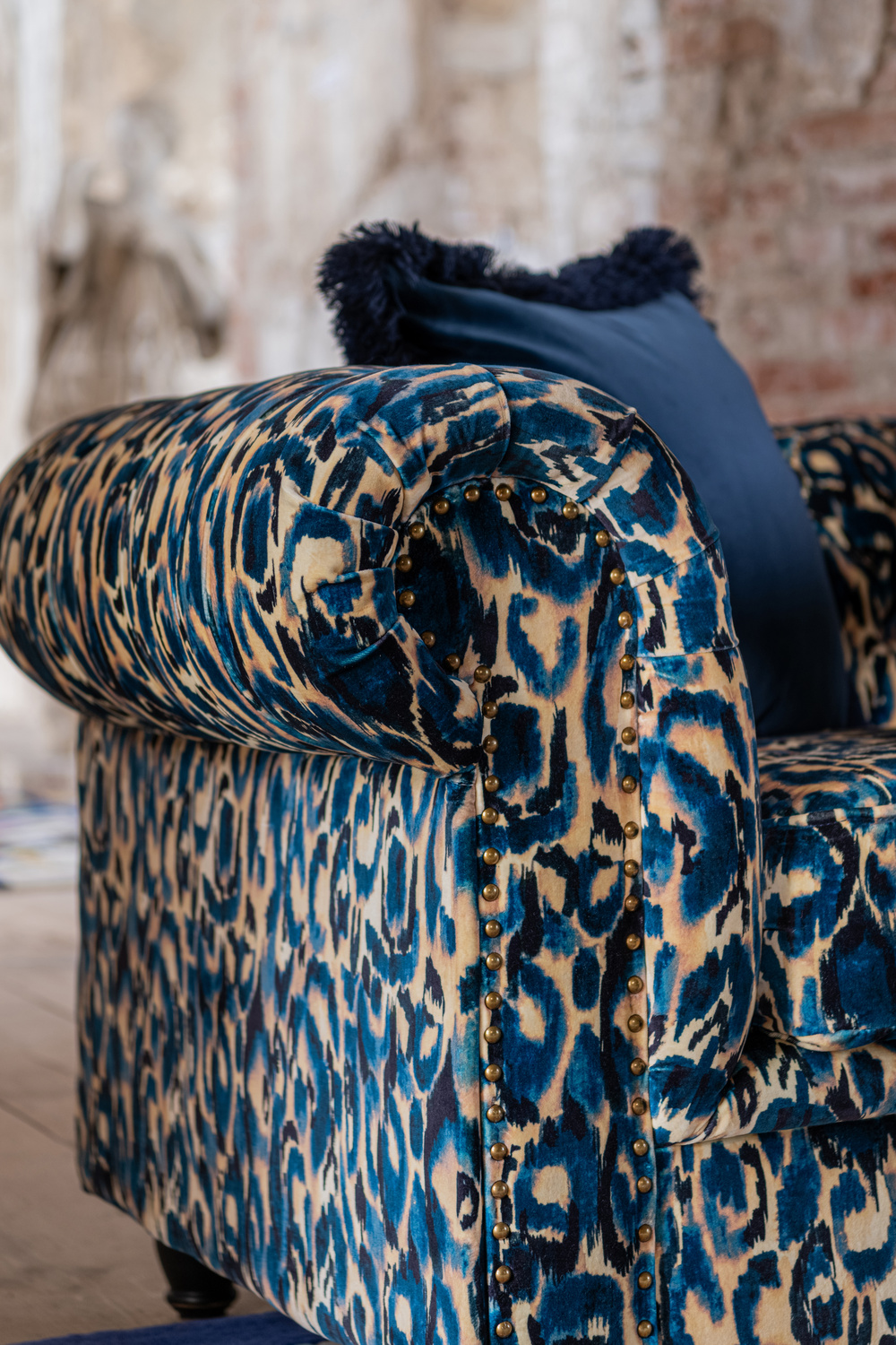 Tessuto Blu Selvaggio - Velvet - FB00132