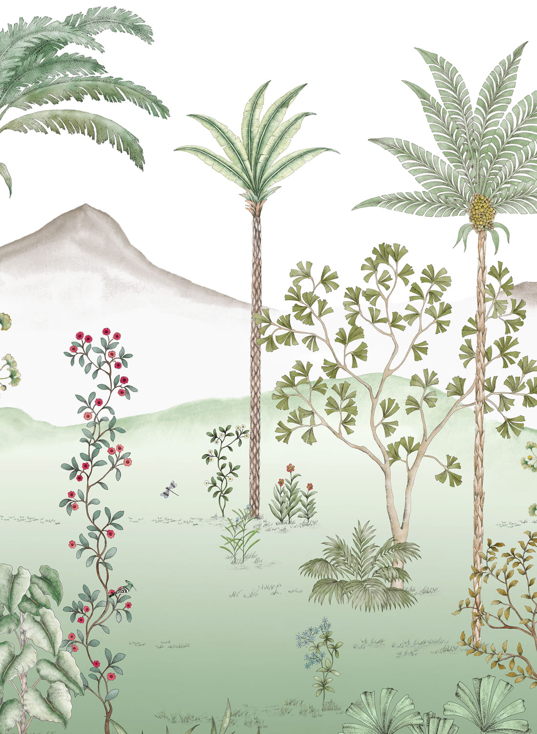 Wandbild Jardin des Oiseaux Jade - Panel B