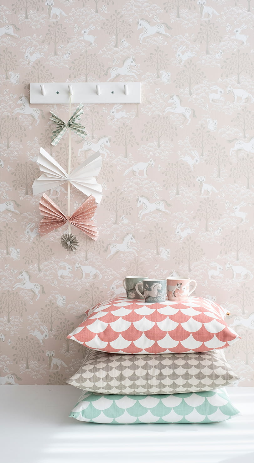 Tapete Fairytale Fox - Dusty Pink