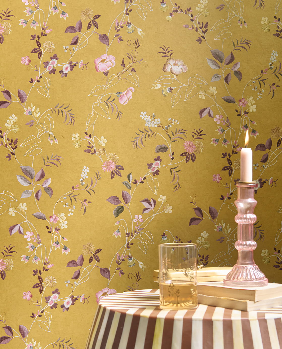 Tapete Tokyo Blossom - Mustard Yellow