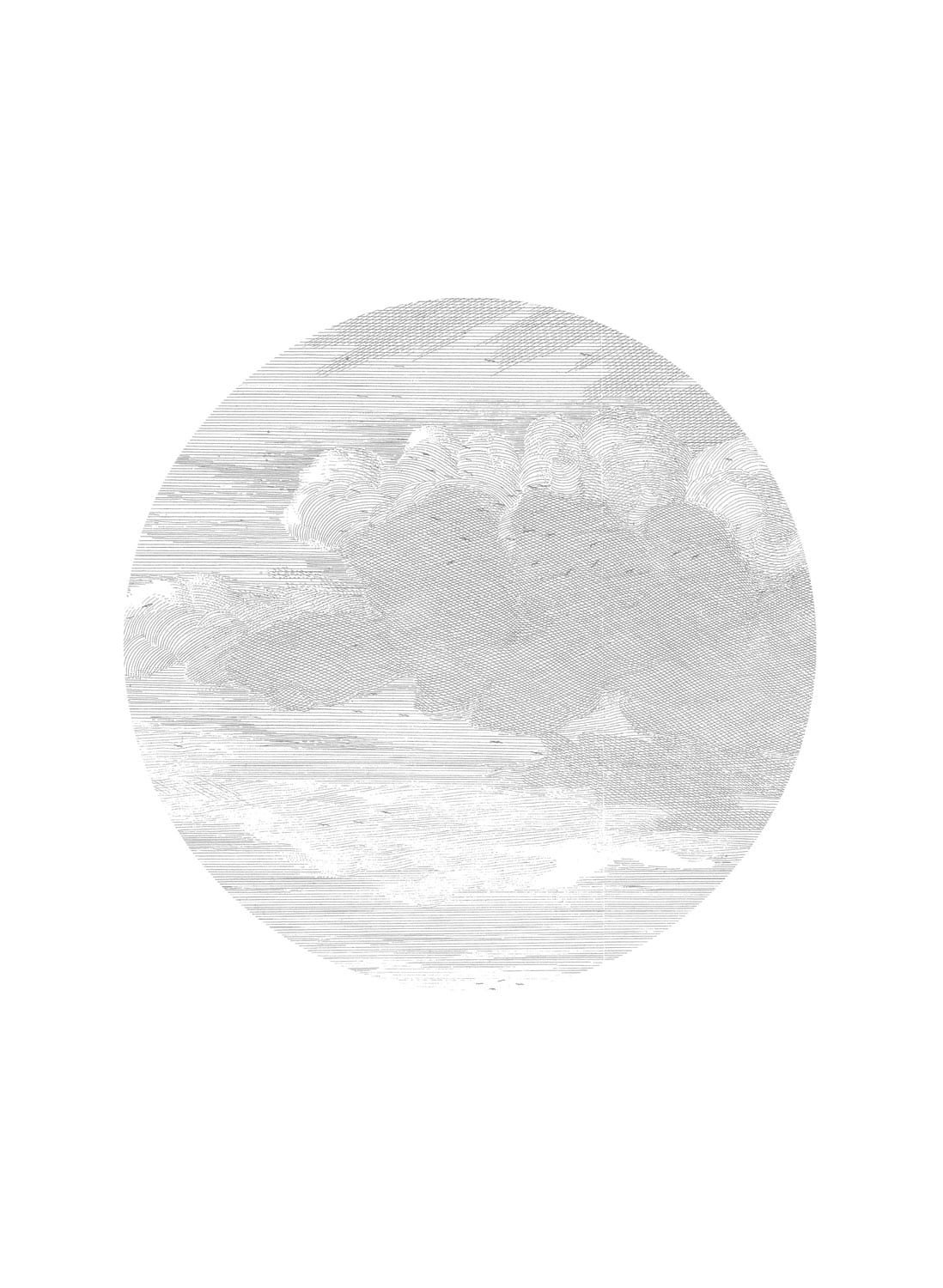 Wandbild Engraved Clouds 1 Circle - S - 1.425m