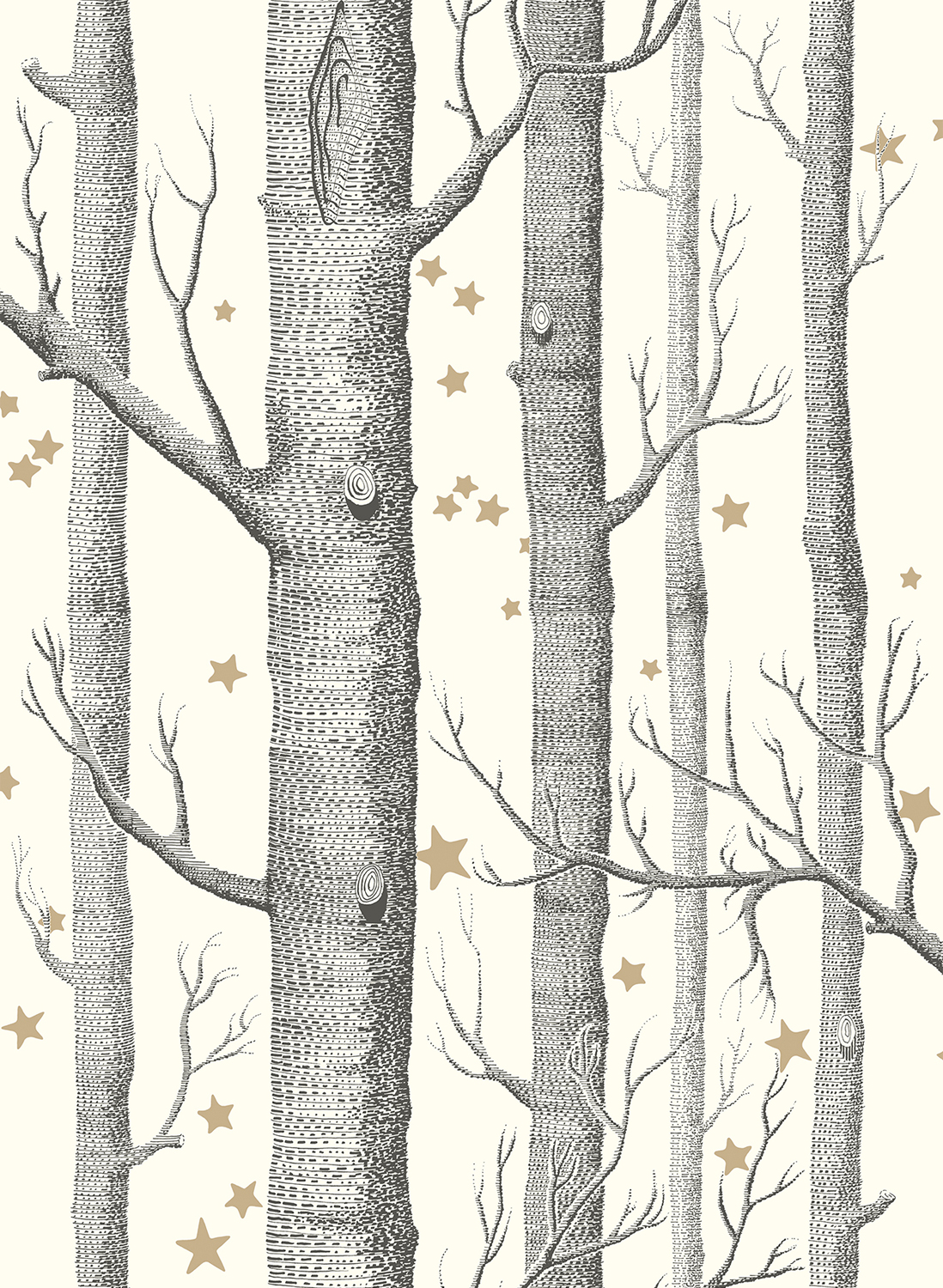 Tapete Woods & Stars - Black/ White